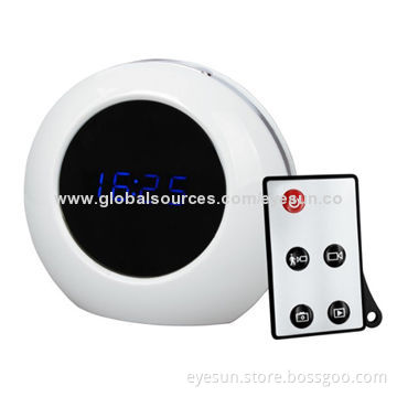 Table Remote Control Alarm Clock Camera with 960P, 32GB Memory Capacity, 140 Degrees Viewing Angle